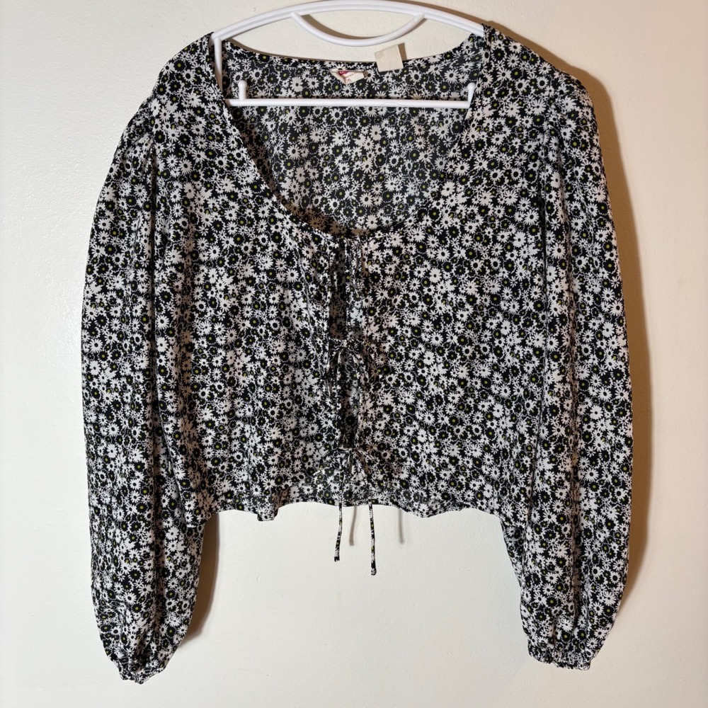 Levi's Embry Tie Blouse in Larger Melody‎ Floral Caviar Size XL